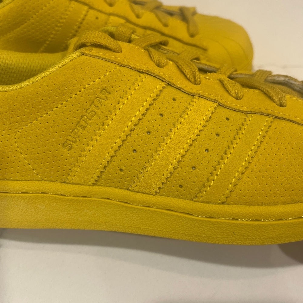 Adidas Superstar Shell Toe Yellow Sneaker Mens Sz 5.5 - Picture 11 of 16